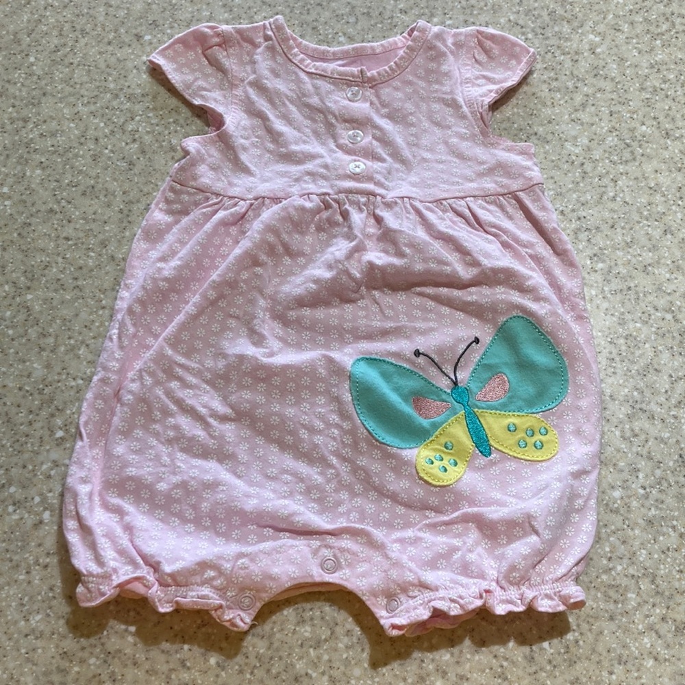 Carter’s 24 months pink romper floral pattern with butterfly